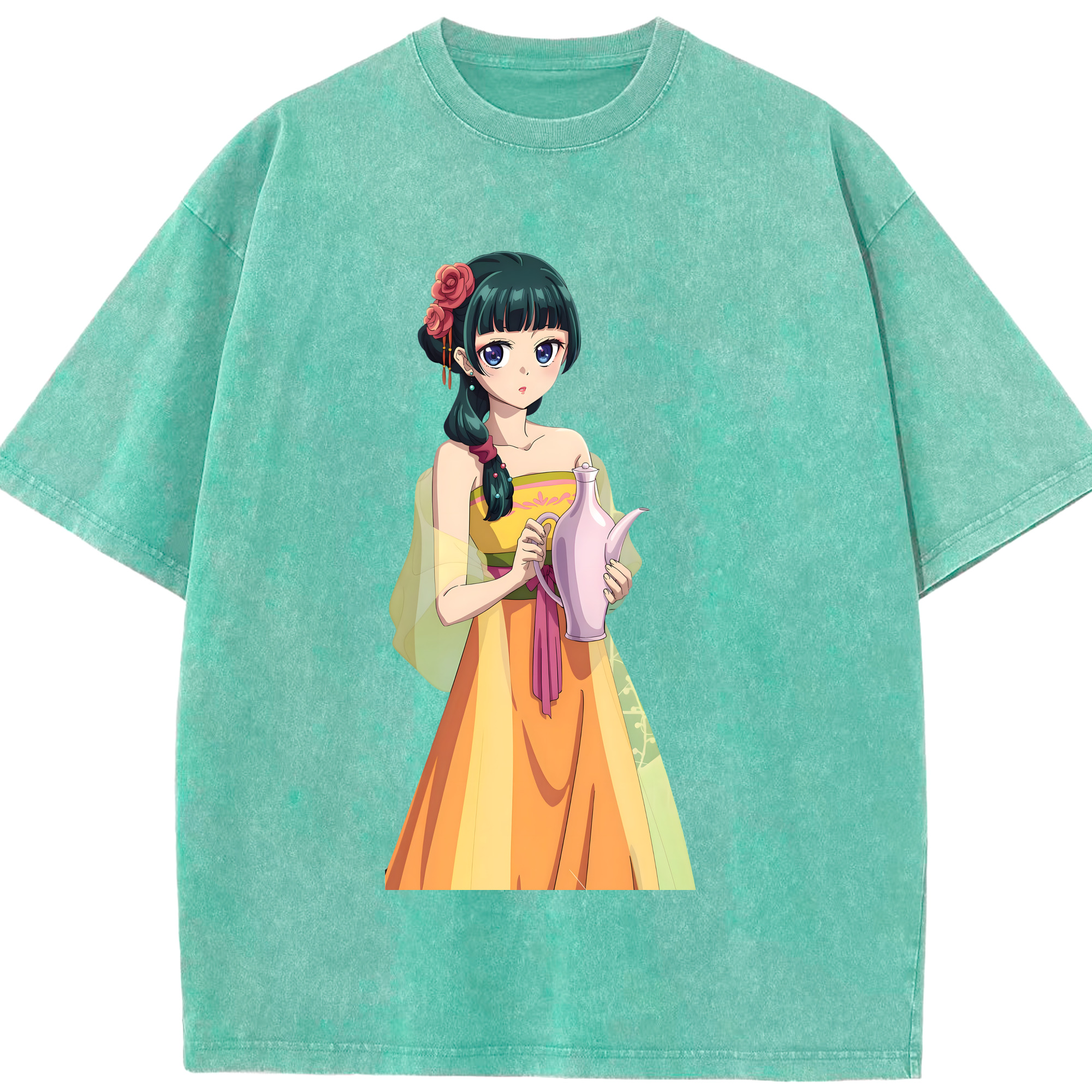 （画像用） 薬屋のひとりごと The Apothecary Diaries 綿100% ヴィンテージ風 半袖Tシャツ（フロントプリント）
